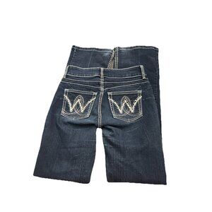 Wrangler Women's Booty Up Low Rise Jean Rhinestone Rinse Dark Wash 3/4 X 34